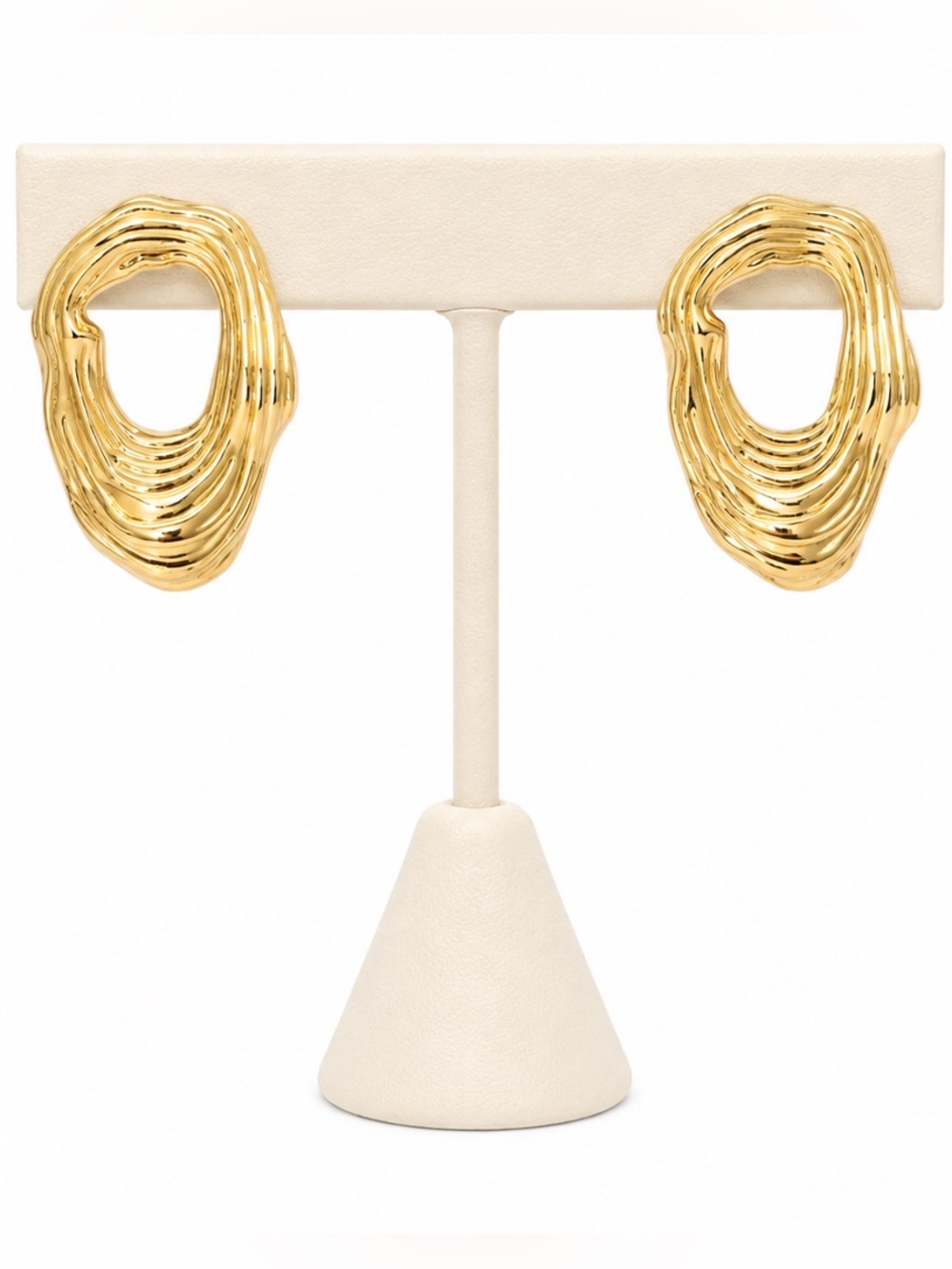 Gold Geometric post back earrings NEW